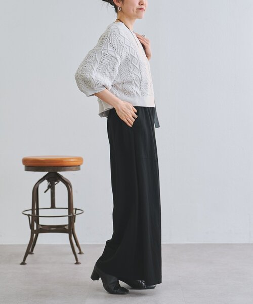 BEARDSLEY（ビアズリー）の「ケーブルニットプルオーバー（ニット/セーター・レディース・ライトグレー/ネイビー・FREE）」の16枚目の写真