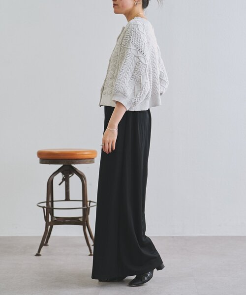 BEARDSLEY（ビアズリー）の「ケーブルニットプルオーバー（ニット/セーター・レディース・ライトグレー/ネイビー・FREE）」の22枚目の写真