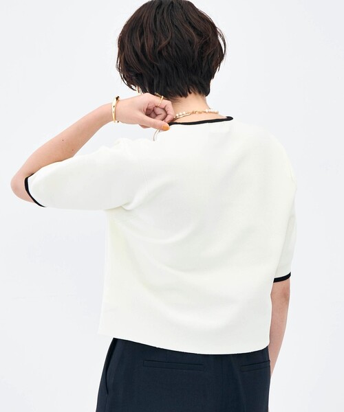 NOLLEY’S(ノーリーズ)の「《手洗い可能》ホールガーメントパフスリーブニットT(ニット/セーター・レディース・ブラック系その他/ホワイト系その他2/グリーン系その他・38)」の6枚目の写真