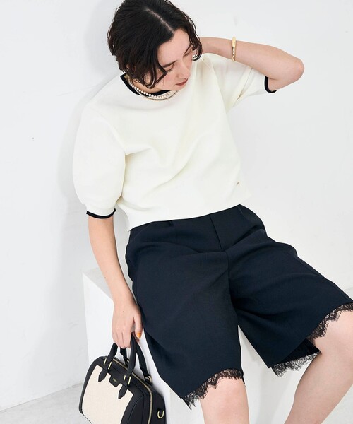 NOLLEY’S(ノーリーズ)の「《手洗い可能》ホールガーメントパフスリーブニットT(ニット/セーター・レディース・ブラック系その他/ホワイト系その他2/グリーン系その他・38)」の13枚目の写真