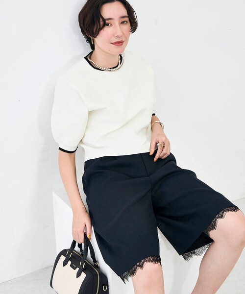 NOLLEY’S(ノーリーズ)の「《手洗い可能》ホールガーメントパフスリーブニットT(ニット/セーター・レディース・ブラック系その他/ホワイト系その他2/グリーン系その他・38)」の14枚目の写真