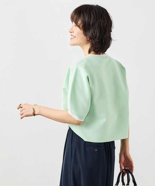 NOLLEY’S(ノーリーズ)の「《手洗い可能》ホールガーメントパフスリーブニットT(ニット/セーター・レディース・ブラック系その他/ホワイト系その他2/グリーン系その他・38)」の21枚目の写真