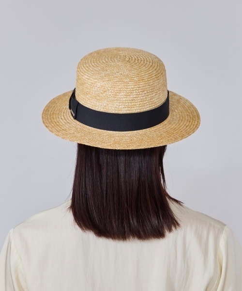 OVERRIDE（オーバーライド）の「OVERRIDE  STRAW BRAID BOATER SG / オーバーライド（ハット・レディース・ブラック・59cm/M/57.5cm）」の8枚目の写真