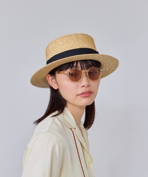 OVERRIDE（オーバーライド）の「OVERRIDE  STRAW BRAID BOATER SG / オーバーライド（ハット・レディース・ブラック・59cm/M/57.5cm）」の9枚目の写真