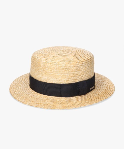 OVERRIDE（オーバーライド）の「OVERRIDE  STRAW BRAID BOATER SG / オーバーライド（ハット・レディース・ブラック・59cm/M/57.5cm）」の10枚目の写真