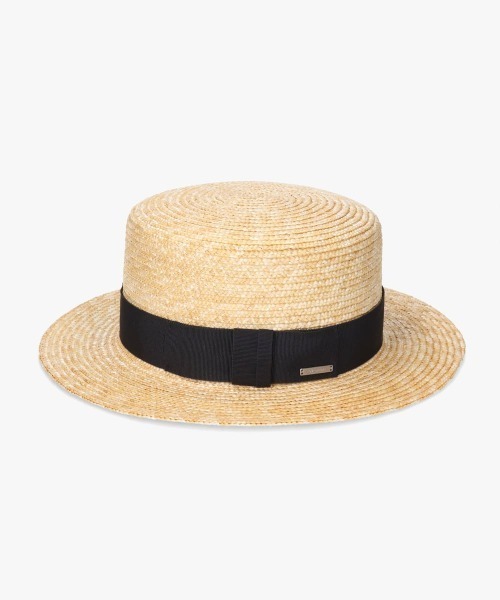 OVERRIDE（オーバーライド）の「OVERRIDE  STRAW BRAID BOATER SG / オーバーライド（ハット・レディース・ブラック・59cm/M/57.5cm）」の12枚目の写真