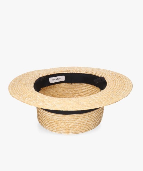 OVERRIDE（オーバーライド）の「OVERRIDE  STRAW BRAID BOATER SG / オーバーライド（ハット・レディース・ブラック・59cm/M/57.5cm）」の2枚目の写真
