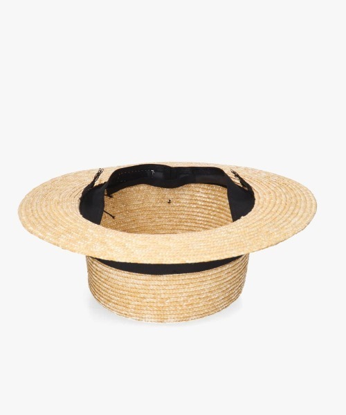 OVERRIDE（オーバーライド）の「OVERRIDE  STRAW BRAID BOATER SG / オーバーライド（ハット・レディース・ブラック・59cm/M/57.5cm）」の3枚目の写真