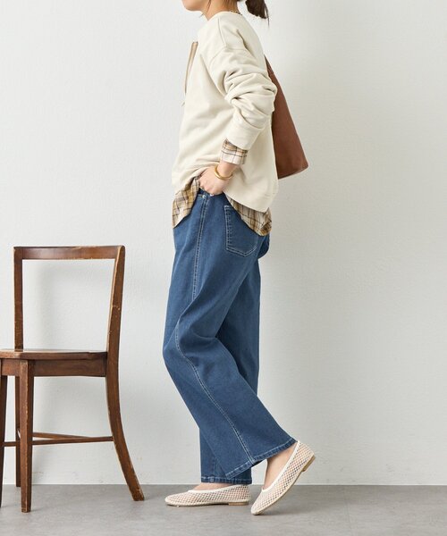 Jena espace merveilleux（ジェナ　エスパスメルヴェイユ）の「ステッチストレートデニムパンツ（デニムパンツ・レディース・グレー/ブルー・FREE）」の6枚目の写真