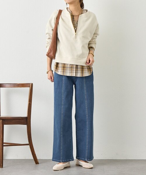 Jena espace merveilleux（ジェナ　エスパスメルヴェイユ）の「ステッチストレートデニムパンツ（デニムパンツ・レディース・グレー/ブルー・FREE）」の9枚目の写真