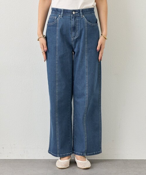 Jena espace merveilleux（ジェナ　エスパスメルヴェイユ）の「ステッチストレートデニムパンツ（デニムパンツ・レディース・グレー/ブルー・FREE）」の10枚目の写真