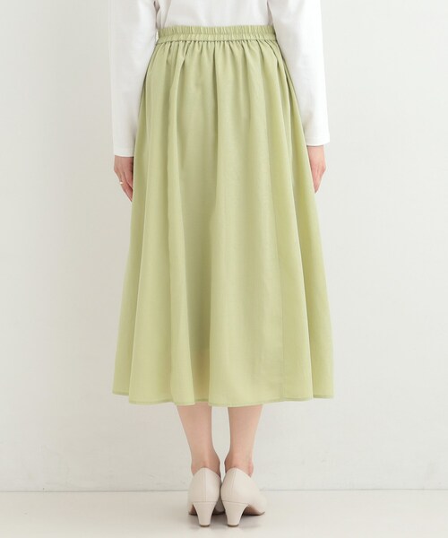 SHOO・LA・RUE（シューラルー）の「ギャザーフレアスカート（スカート・レディース・ライトベージュ/スモーキーグリーン系/ネイビー・00）」の18枚目の写真