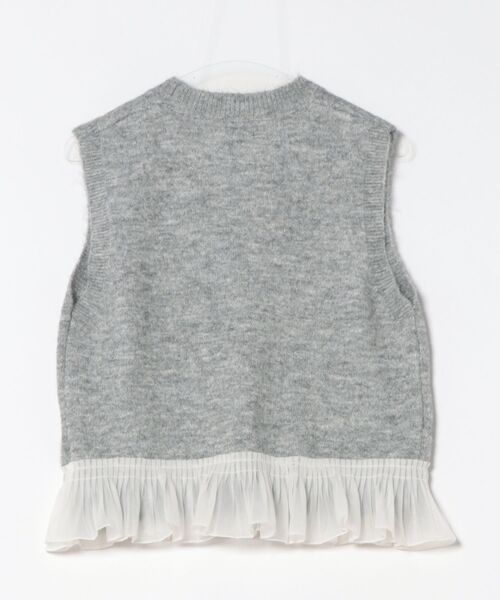LUMIRA(アパレル)(ルミラ)の「チュールフリルニットベスト(ベスト・レディース・グレー/ピンク/ベージュ・ONESIZE)」の8枚目の写真