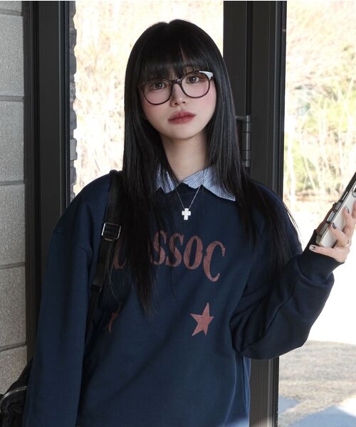 COSO（コソ）の「CCスタースターグラフィックスウェット (4 COLORS)（スウェット・レディース・ライトグレー/ブラック/ネイビー/グレー・1/2）」の11枚目の写真