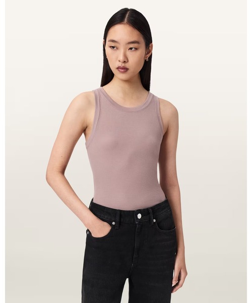 ALLSAINTS(オールセインツ)の「RINA CREW NECK SLEEVELESS TANK TOP | RINA クルーネック ノースリーブ タンクトップ(タンクトップ・レディース・ライラック系・M/S/XS)」の5枚目の写真