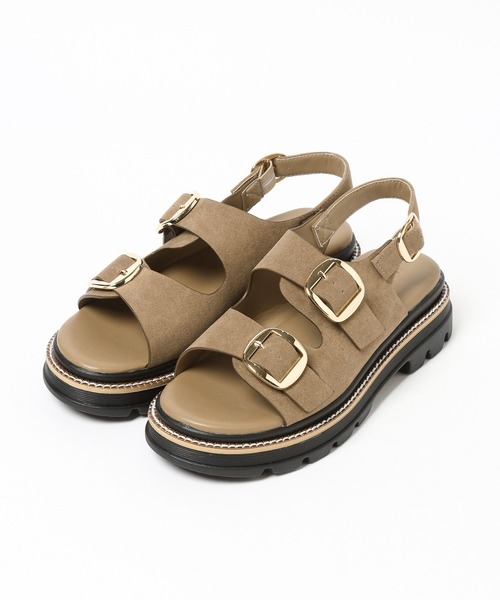 BAYFLOW（ベイフロー）の「ダブルバックルサンダル（サンダル・レディース・ベージュ/ブラック・MEDIUM/SMALL/LARGE）」の9枚目の写真