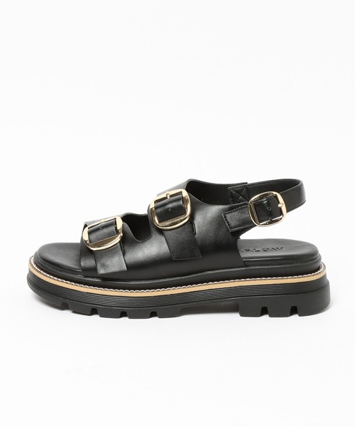 BAYFLOW（ベイフロー）の「ダブルバックルサンダル（サンダル・レディース・ベージュ/ブラック・MEDIUM/SMALL/LARGE）」の10枚目の写真