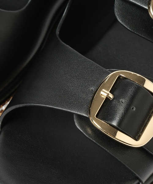 BAYFLOW（ベイフロー）の「ダブルバックルサンダル（サンダル・レディース・ベージュ/ブラック・MEDIUM/SMALL/LARGE）」の4枚目の写真