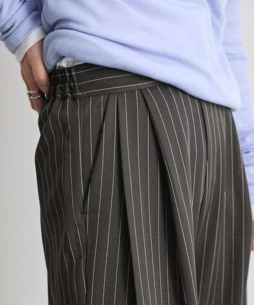 Futier land（フューティアランド）の「ストライプツータックスラックス（デニムパンツ・レディース・グレイッシュベージュ/チャコールグレー・MEDIUM）」の19枚目の写真