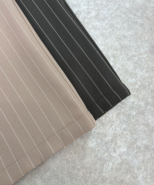 Futier land（フューティアランド）の「ストライプツータックスラックス（デニムパンツ・レディース・グレイッシュベージュ/チャコールグレー・MEDIUM）」の10枚目の写真