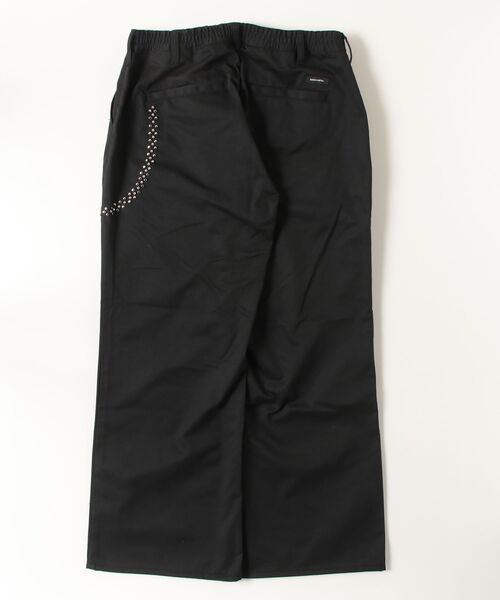 ADAM PATEK(アダムパテック)の「【ADAMPATEK/アダムパテック】studded T/C twill flare wide trouser/スタッズ付きTCツイルワイドトラウザー(チノパンツ・メンズ・ベージュ/ブラック・2/1)」の3枚目の写真