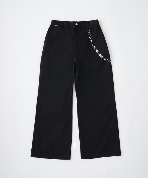 ADAM PATEK(アダムパテック)の「【ADAMPATEK/アダムパテック】studded T/C twill flare wide trouser/スタッズ付きTCツイルワイドトラウザー(チノパンツ・メンズ・ベージュ/ブラック・2/1)」の14枚目の写真