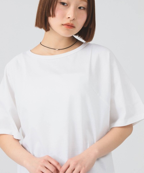 Ray BEAMS(レイビームス)の「【8/13 再値下げ】ワイドスリーブ ボックス Tシャツ(Tシャツ/カットソー・レディース・ブラック/ブルー/ホワイト・ONE SIZE)」の1枚目の写真