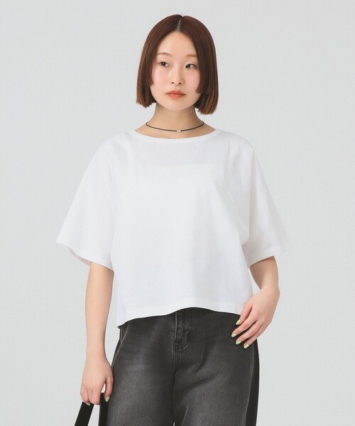 Ray BEAMS(レイビームス)の「【8/13 再値下げ】ワイドスリーブ ボックス Tシャツ(Tシャツ/カットソー・レディース・ブラック/ブルー/ホワイト・ONE SIZE)」の4枚目の写真