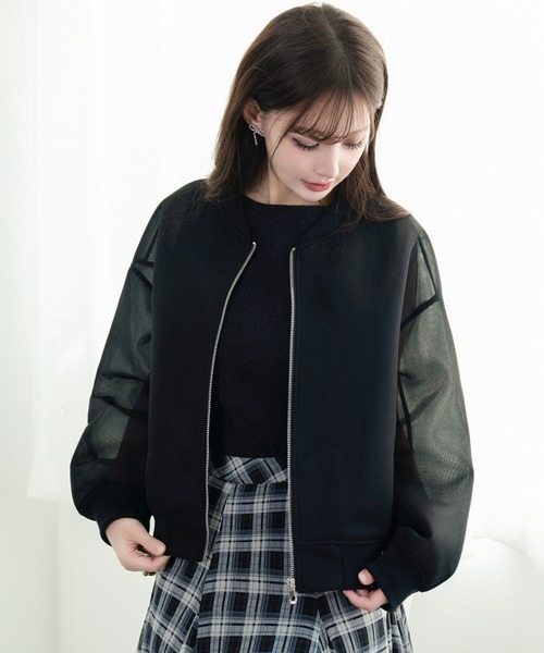 DRESS PLUS(ドレスプラス)の「ブルゾン レディース アウター ジャケット(ノーカラージャケット・レディース・インディゴブルー/ブルー/オフホワイト/ブラック・M)」の5枚目の写真