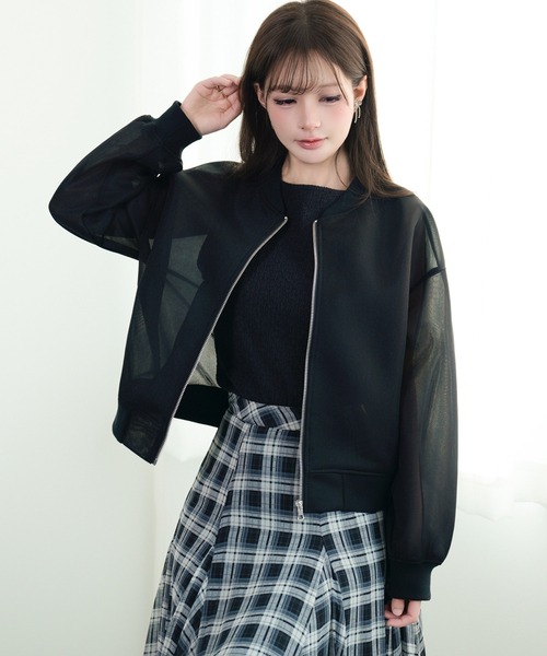 DRESS PLUS(ドレスプラス)の「ブルゾン レディース アウター ジャケット(ノーカラージャケット・レディース・インディゴブルー/ブルー/オフホワイト/ブラック・M)」の6枚目の写真