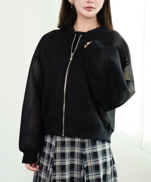 DRESS PLUS(ドレスプラス)の「ブルゾン レディース アウター ジャケット(ノーカラージャケット・レディース・インディゴブルー/ブルー/オフホワイト/ブラック・M)」の11枚目の写真