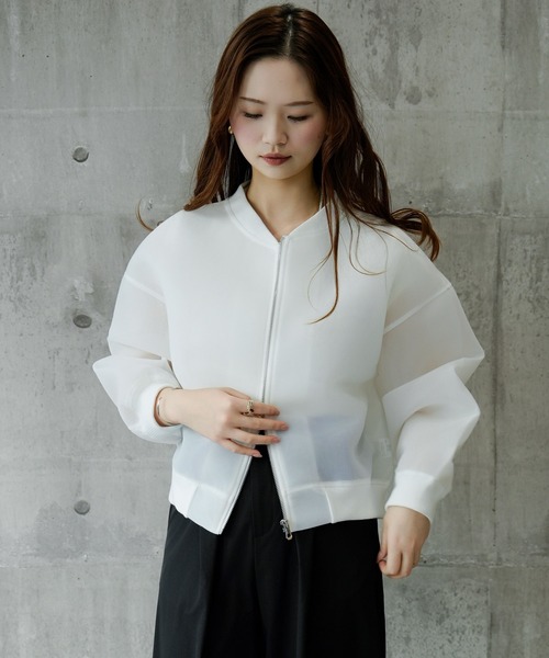 DRESS PLUS(ドレスプラス)の「ブルゾン レディース アウター ジャケット(ノーカラージャケット・レディース・インディゴブルー/ブルー/オフホワイト/ブラック・M)」の18枚目の写真
