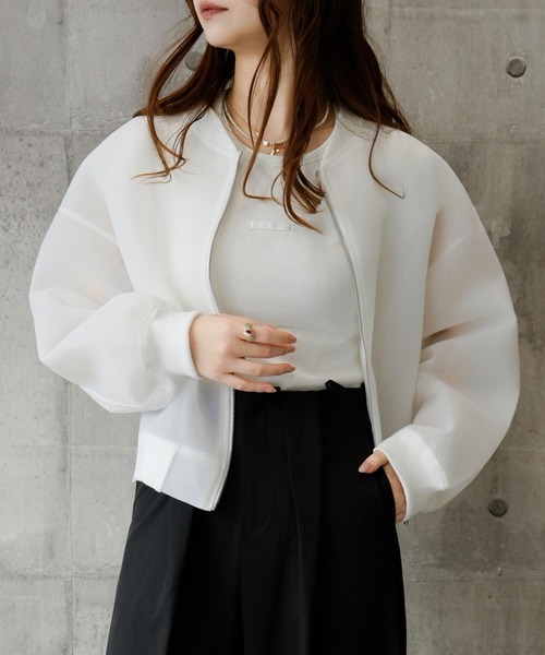 DRESS PLUS(ドレスプラス)の「ブルゾン レディース アウター ジャケット(ノーカラージャケット・レディース・インディゴブルー/ブルー/オフホワイト/ブラック・M)」の19枚目の写真