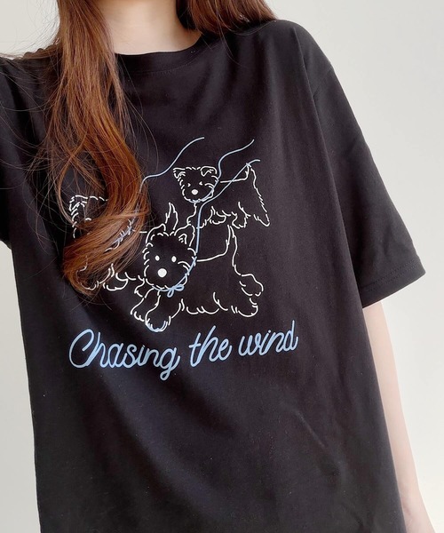 Nana(ナナ)の「ドッグプリント ロゴTシャツ(Tシャツ/カットソー・レディース・ホワイト/ブラック・FREE)」の13枚目の写真