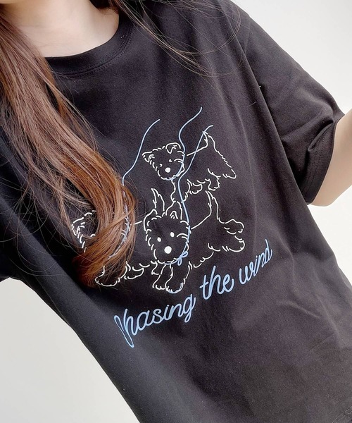 Nana(ナナ)の「ドッグプリント ロゴTシャツ(Tシャツ/カットソー・レディース・ホワイト/ブラック・FREE)」の15枚目の写真