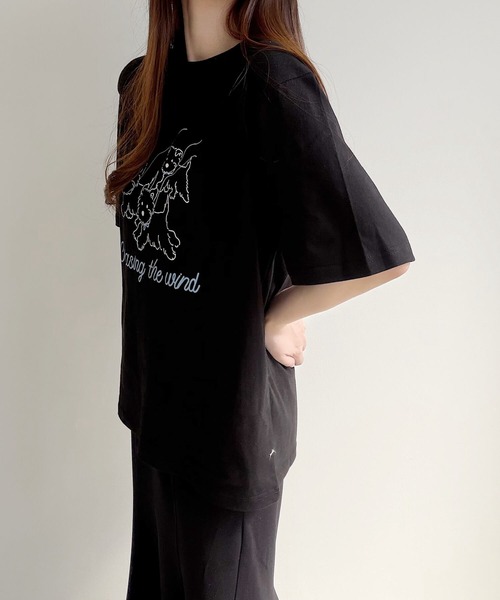 Nana(ナナ)の「ドッグプリント ロゴTシャツ(Tシャツ/カットソー・レディース・ホワイト/ブラック・FREE)」の17枚目の写真