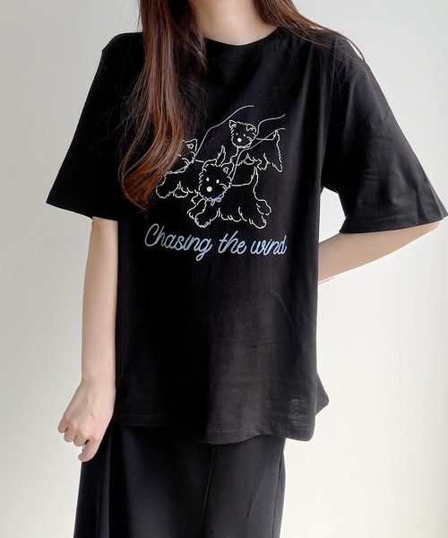 Nana(ナナ)の「ドッグプリント ロゴTシャツ(Tシャツ/カットソー・レディース・ホワイト/ブラック・FREE)」の18枚目の写真