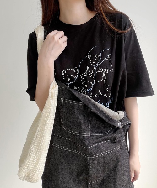 Nana(ナナ)の「ドッグプリント ロゴTシャツ(Tシャツ/カットソー・レディース・ホワイト/ブラック・FREE)」の20枚目の写真
