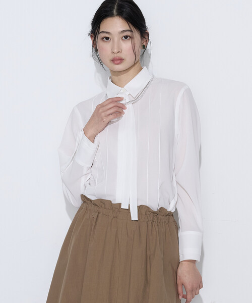 COMME CA(コムサ)の「フィネスボイル シャツブラウス(シャツ/ブラウス・レディース・チャコール/サックスブルー/ホワイト・11号/9号)」の9枚目の写真