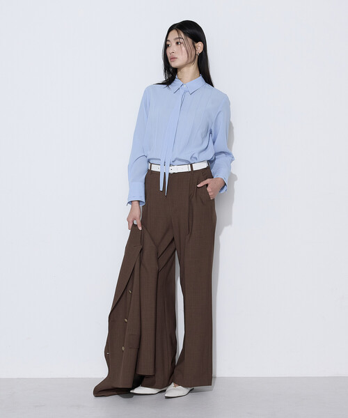 COMME CA(コムサ)の「フィネスボイル シャツブラウス(シャツ/ブラウス・レディース・チャコール/サックスブルー/ホワイト・11号/9号)」の18枚目の写真
