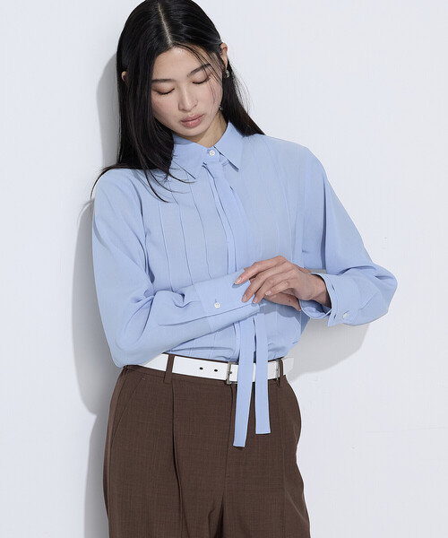 COMME CA(コムサ)の「フィネスボイル シャツブラウス(シャツ/ブラウス・レディース・チャコール/サックスブルー/ホワイト・11号/9号)」の19枚目の写真