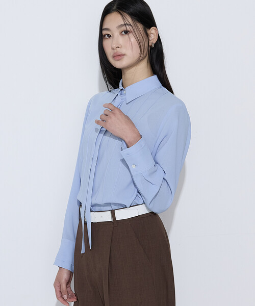 COMME CA(コムサ)の「フィネスボイル シャツブラウス(シャツ/ブラウス・レディース・チャコール/サックスブルー/ホワイト・11号/9号)」の22枚目の写真