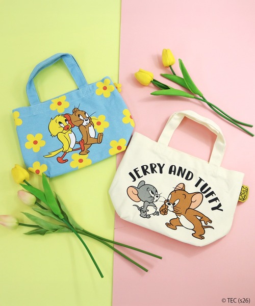 Tom&Jerry(トムアンドジェリー)の「【公式】トムとジェリー カラーマチ付きバッグ(ハンドバッグ・レディース・アイボリー/ブルー・FREE)」の4枚目の写真