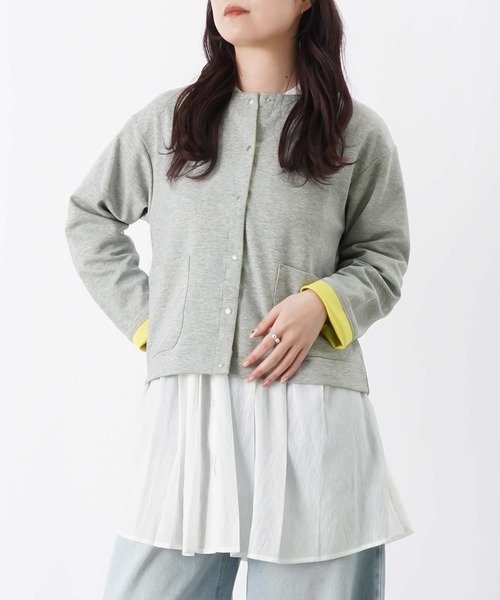 LUCA/LADY LUCK LUCA(ルカ/レディラックルカ)の「LC/LLL ダブルフェイススナップカーディガン(カーディガン/ボレロ・レディース・ベージュ/ブラック/グレー・FREE)」の3枚目の写真