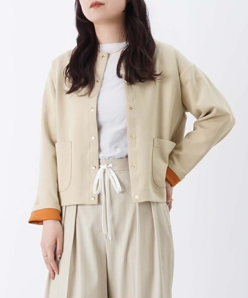 LUCA/LADY LUCK LUCA(ルカ/レディラックルカ)の「LC/LLL ダブルフェイススナップカーディガン(カーディガン/ボレロ・レディース・ベージュ/ブラック/グレー・FREE)」の17枚目の写真