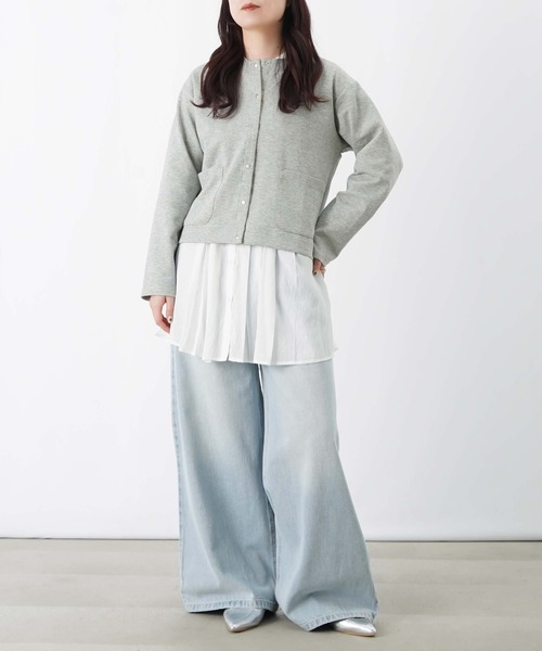 LUCA/LADY LUCK LUCA(ルカ/レディラックルカ)の「LC/LLL ダブルフェイススナップカーディガン(カーディガン/ボレロ・レディース・ベージュ/ブラック/グレー・FREE)」の10枚目の写真