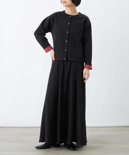 LUCA/LADY LUCK LUCA(ルカ/レディラックルカ)の「LC/LLL ダブルフェイススナップカーディガン(カーディガン/ボレロ・レディース・ベージュ/ブラック/グレー・FREE)」の4枚目の写真