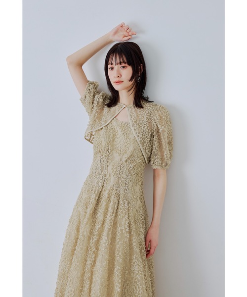 niana(ニアナ)の「ブルームノアールドレス 2点セット ボレロ キャミワンピース 結婚式 成人式 二次会 同窓会 入学式 卒業式 パーティードレス オケージョンドレス お呼ばれ(ドレス・レディース・グレー/イエロー/ブラック・L/M/S)」の4枚目の写真