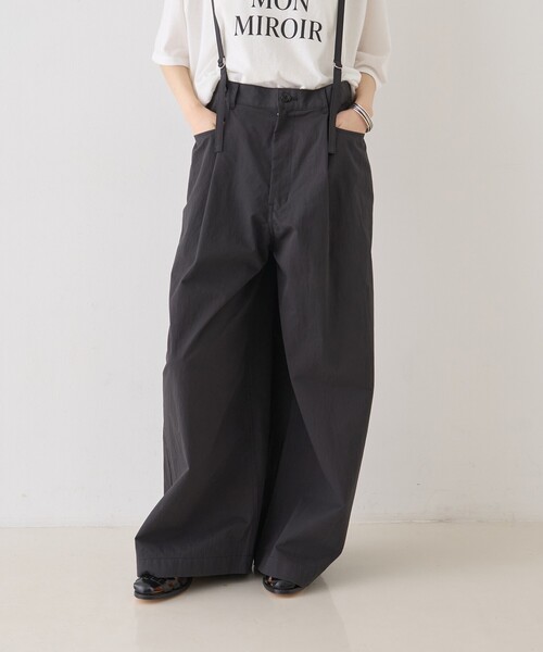 Rouge vif Anna(ルージュヴィフアンナ)の「2WAYサスペンダータックワイドパンツ/サスペンダー取り外し可能/バッグベルト付き/ポケット付き(その他パンツ・レディース・スミクロ/グレイッシュベージュ・36/38)」の19枚目の写真