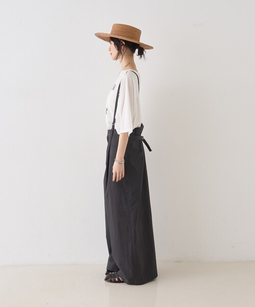 Rouge vif Anna(ルージュヴィフアンナ)の「2WAYサスペンダータックワイドパンツ/サスペンダー取り外し可能/バッグベルト付き/ポケット付き(その他パンツ・レディース・スミクロ/グレイッシュベージュ・36/38)」の11枚目の写真